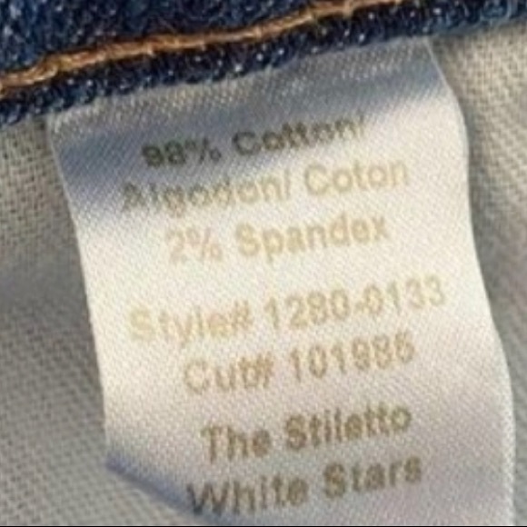 Current/Elliott The Stiletto White Star Skinny Mid-Low Rise Jeans 27 EUC - Picture 14 of 16